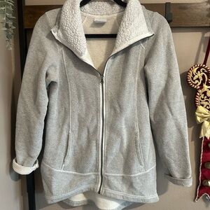 Women's Gray Columbia Jacket with Sherpa Collar